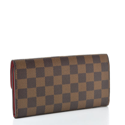 Louis Vuitton Damier Ebene Emilie Wallet Red 3 of 8