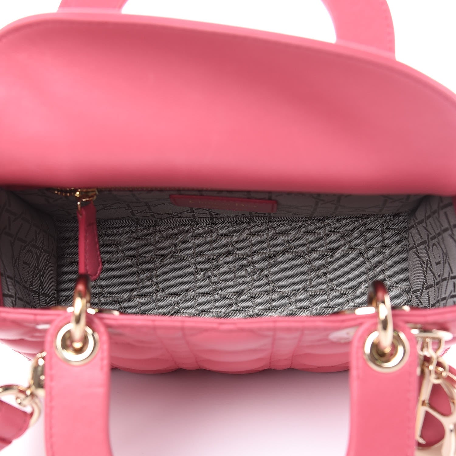 Christian Dior Lambskin Cannage Small Lady Dior Fraise 5 of 12