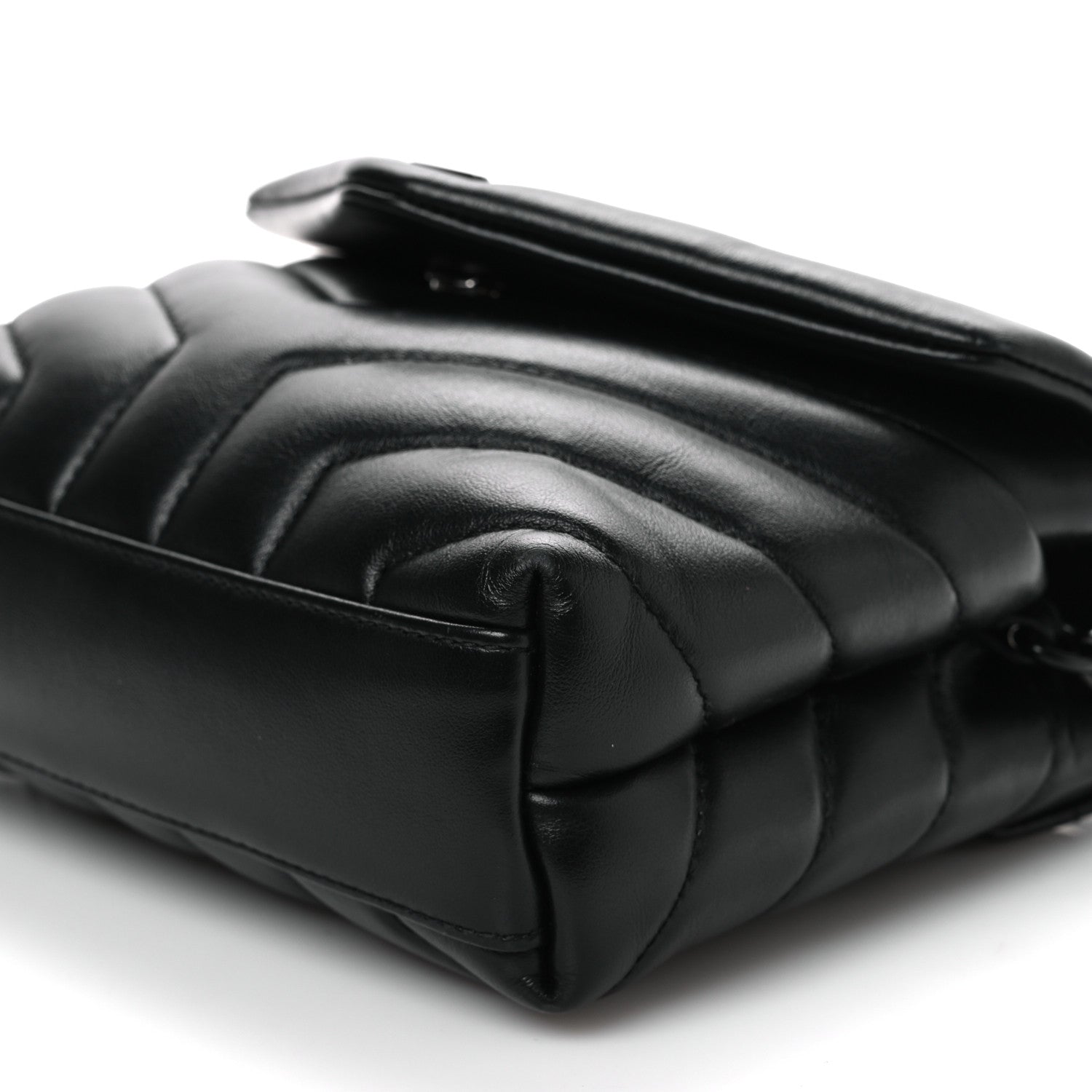 Saint Laurent Calfskin Y Quilted Monogram Monochrome Toy Loulou Crossbody Bag Black 10 of 11