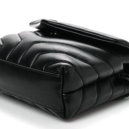 Saint Laurent Calfskin Y Quilted Monogram Monochrome Toy Loulou Crossbody Bag Black 10 of 11