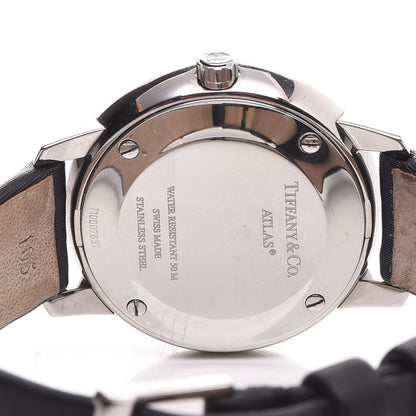 Tiffany Stainless Steel Satin Diamond Bezel 31mm Atlas 2-Hand Quartz Watch Black 5 of 9
