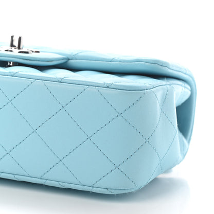 Chanel Lambskin Quilted Mini Rectangular Flap Neon Blue 9 of 9