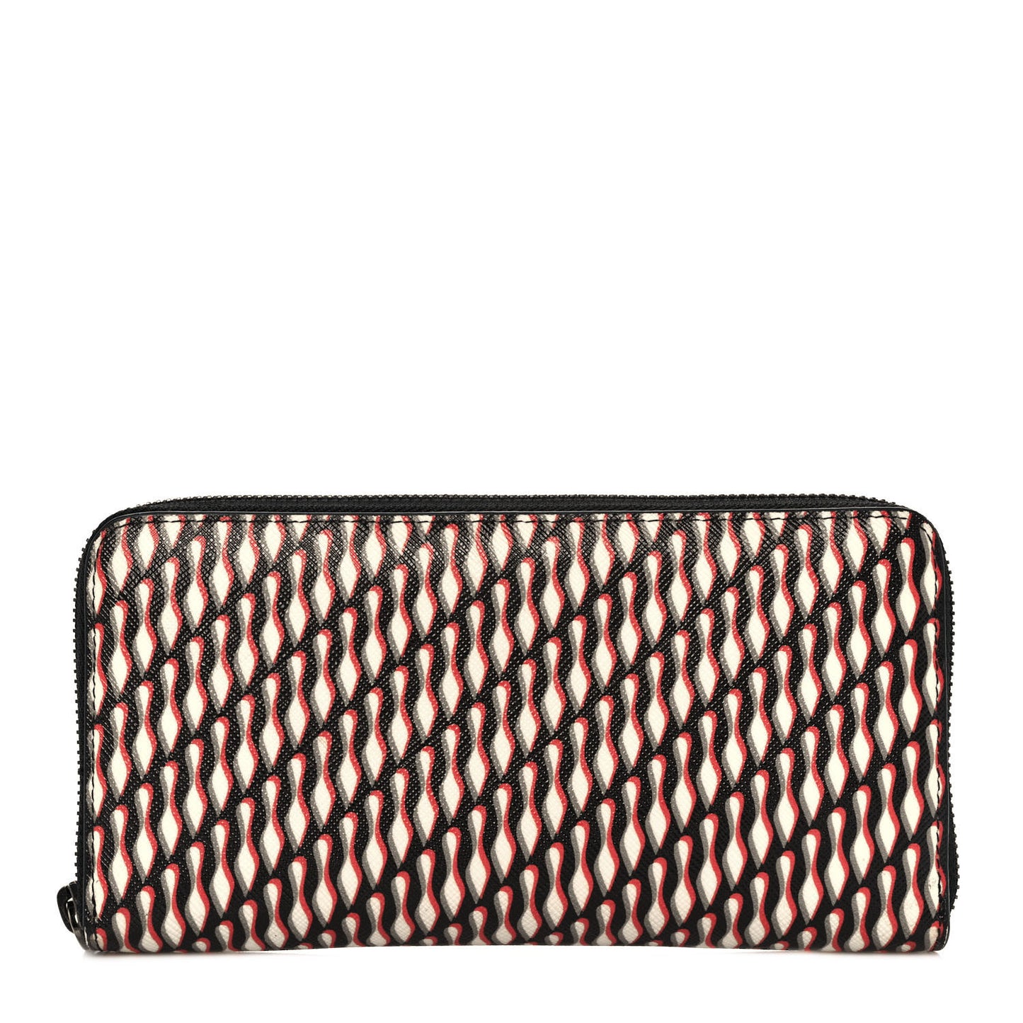 Calfskin Panettone Zip Around Wallet Black Multicolor