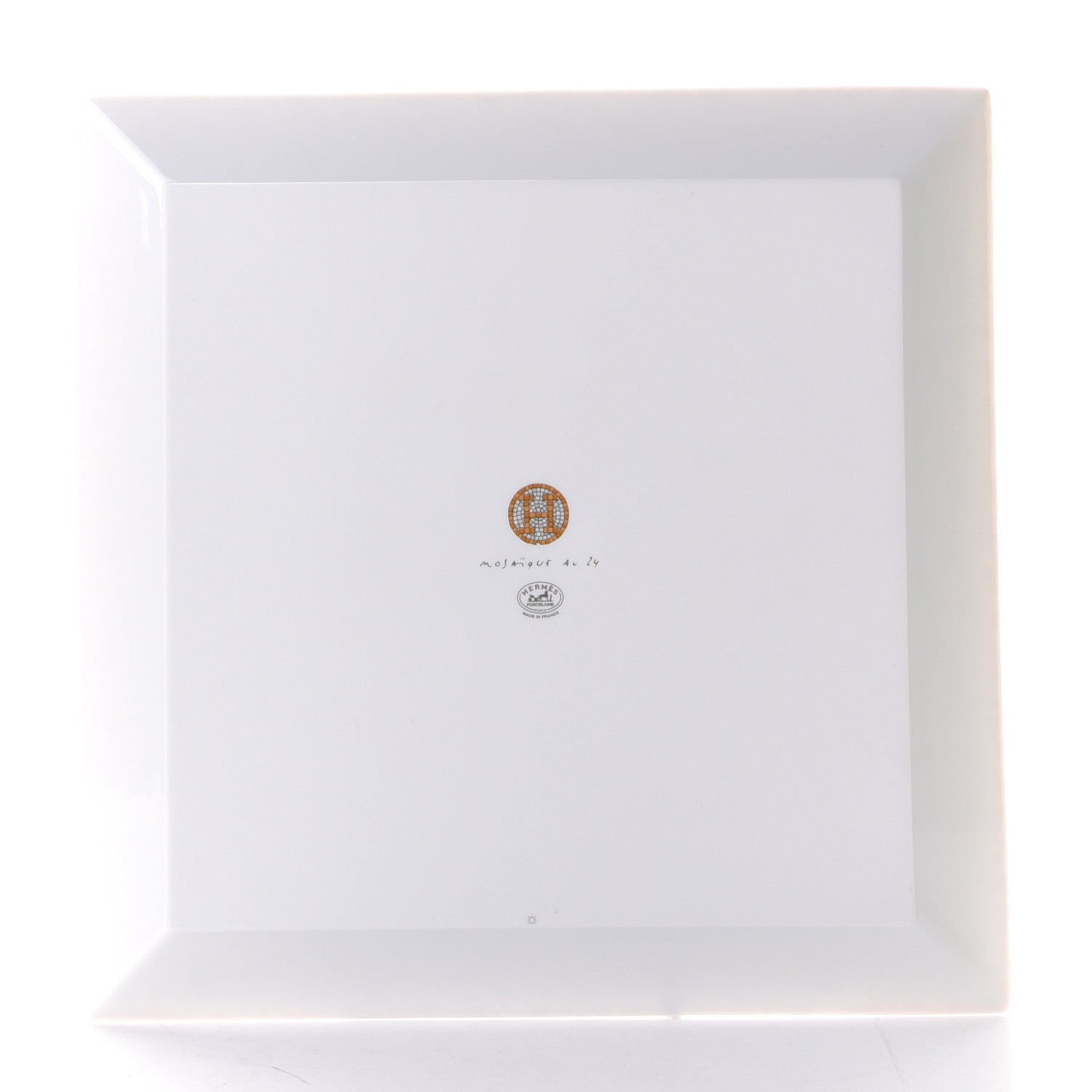 Hermes Porcelain Mosaique au 24 Square Plate 9.1" 2 of 3