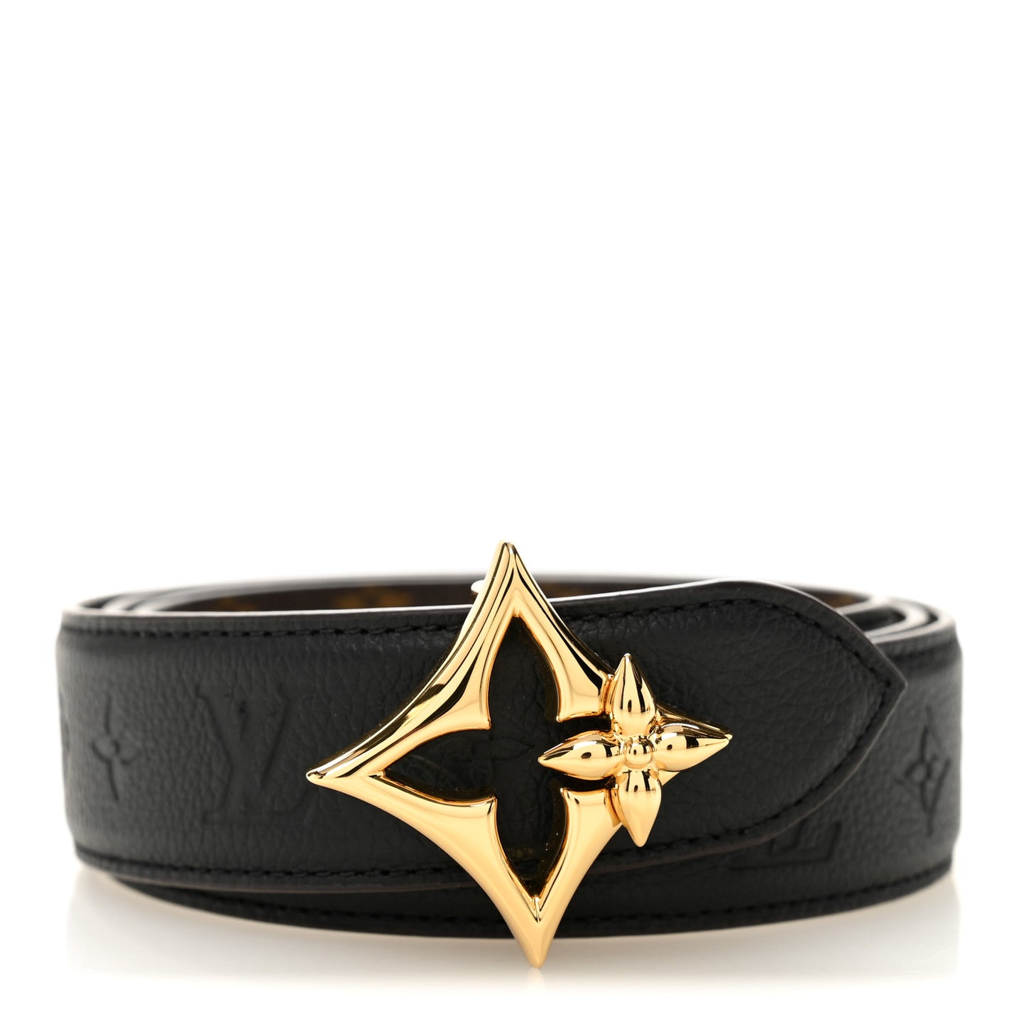 Calfskin Monogram 30mm Flowergram Reversible Belt 85 34 Black
