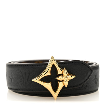 Louis Vuitton Calfskin Monogram 30mm Flowergram Reversible Belt 85 34 Black 1 of 4