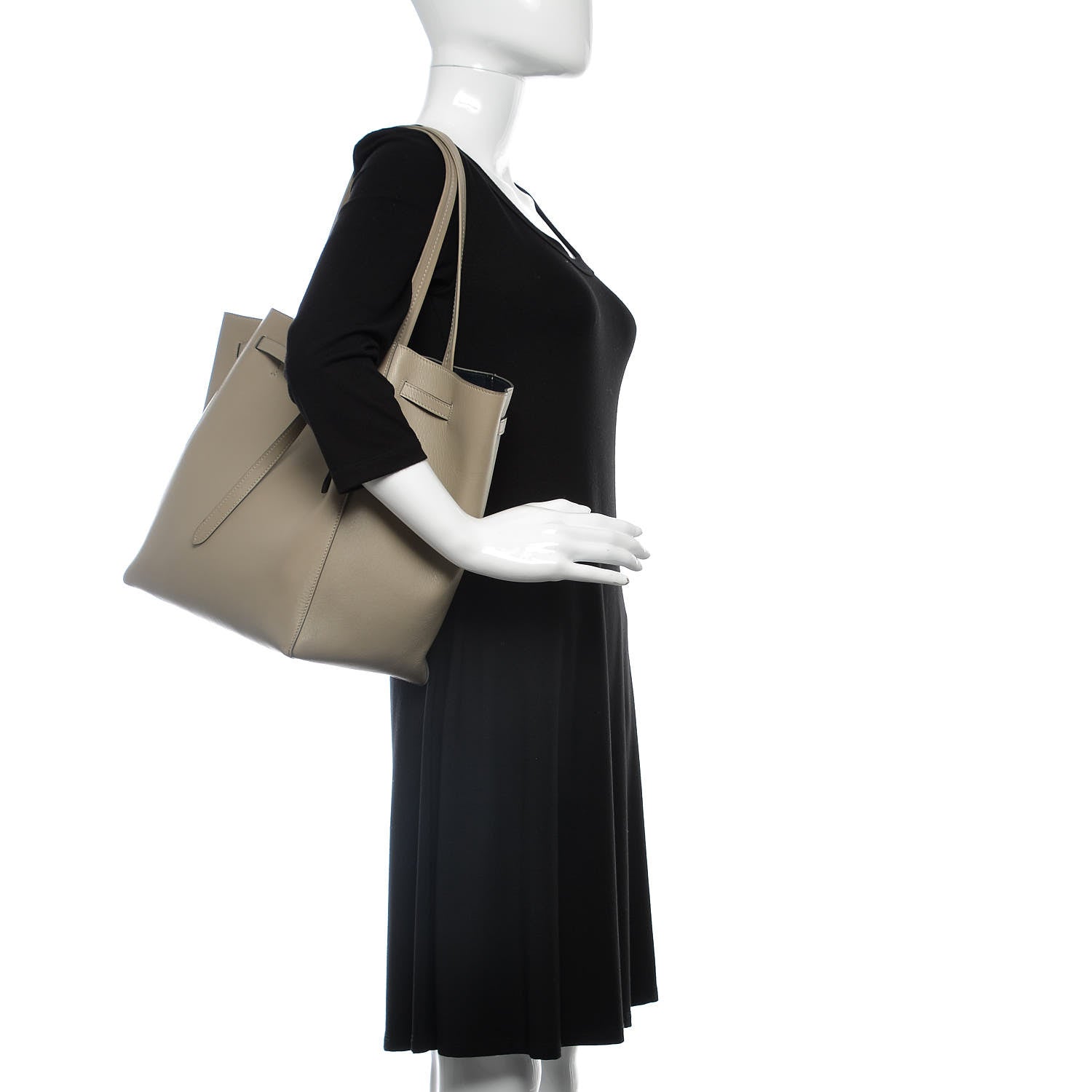 Celine Smooth Calfskin Small Belt Cabas Phantom Taupe 2 of 12