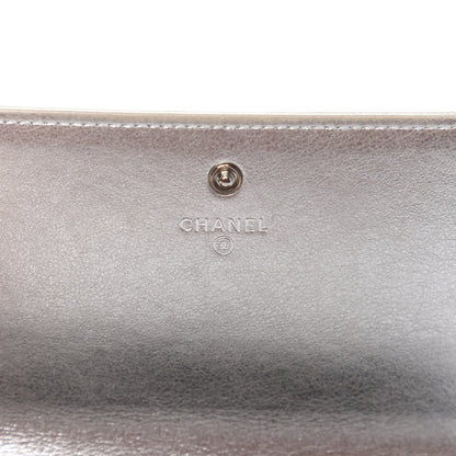 Chanel Lambskin Large CC Flap Wallet Silver 6 of 15