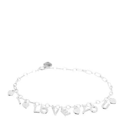 Tiffany Sterling Silver Enamel I Love You Charm Bracelet Blue 1 of 4