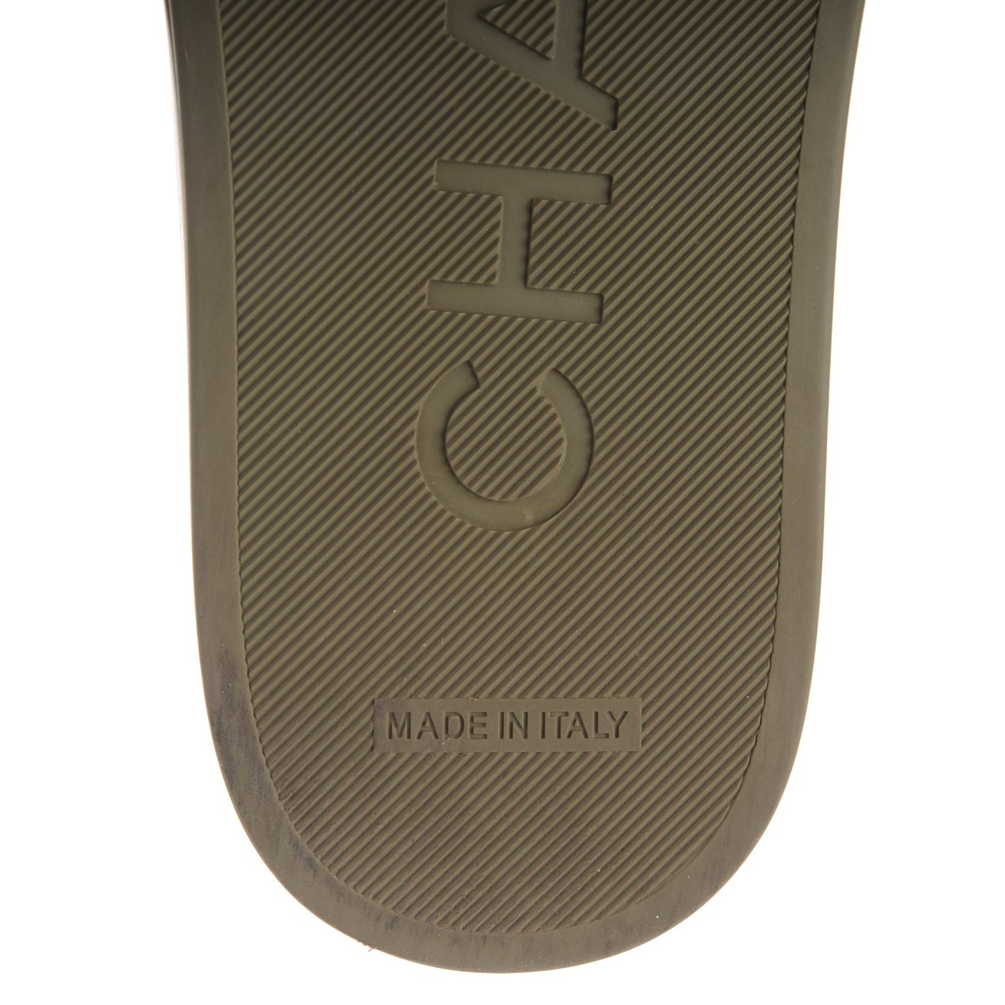 Canvas Chain Flat Sandals 36 Khaki