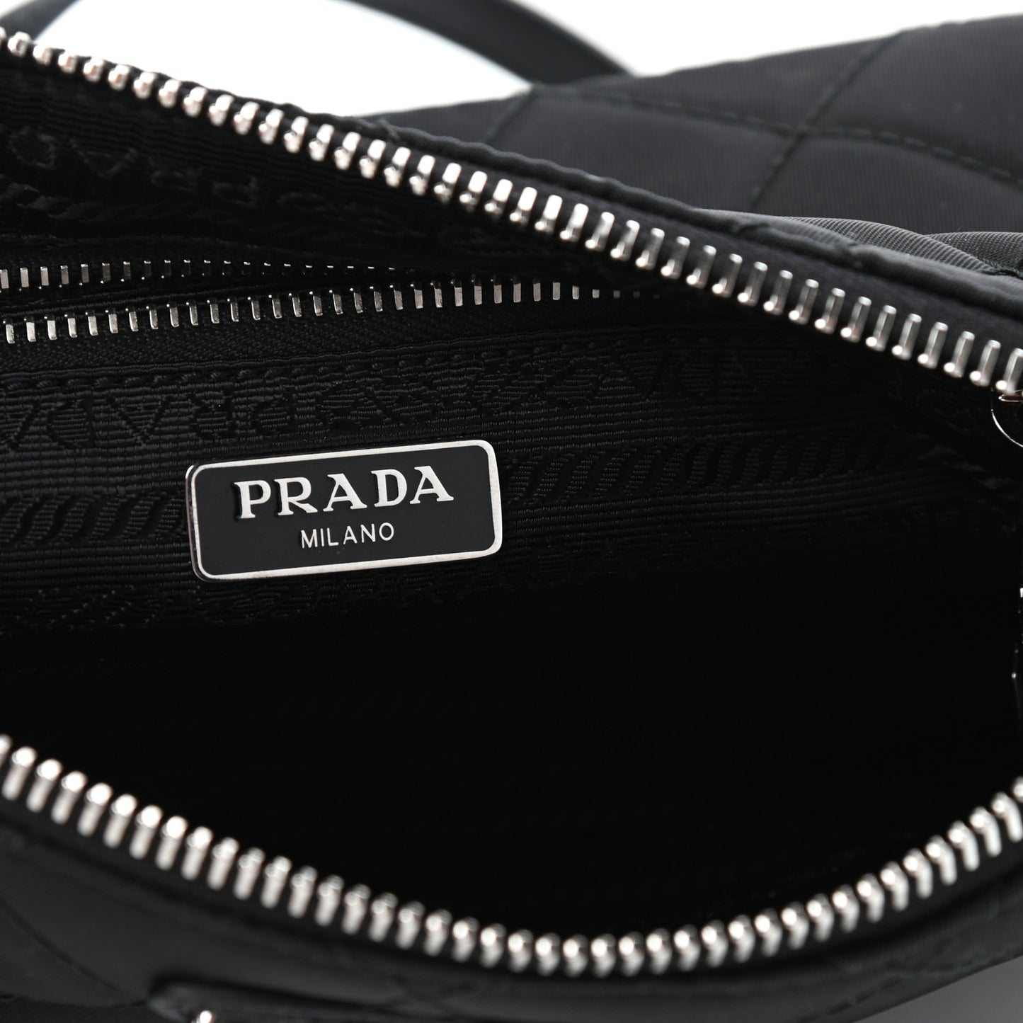 Nylon Tessuto Impuntu Quilted Crossbody Bag Black