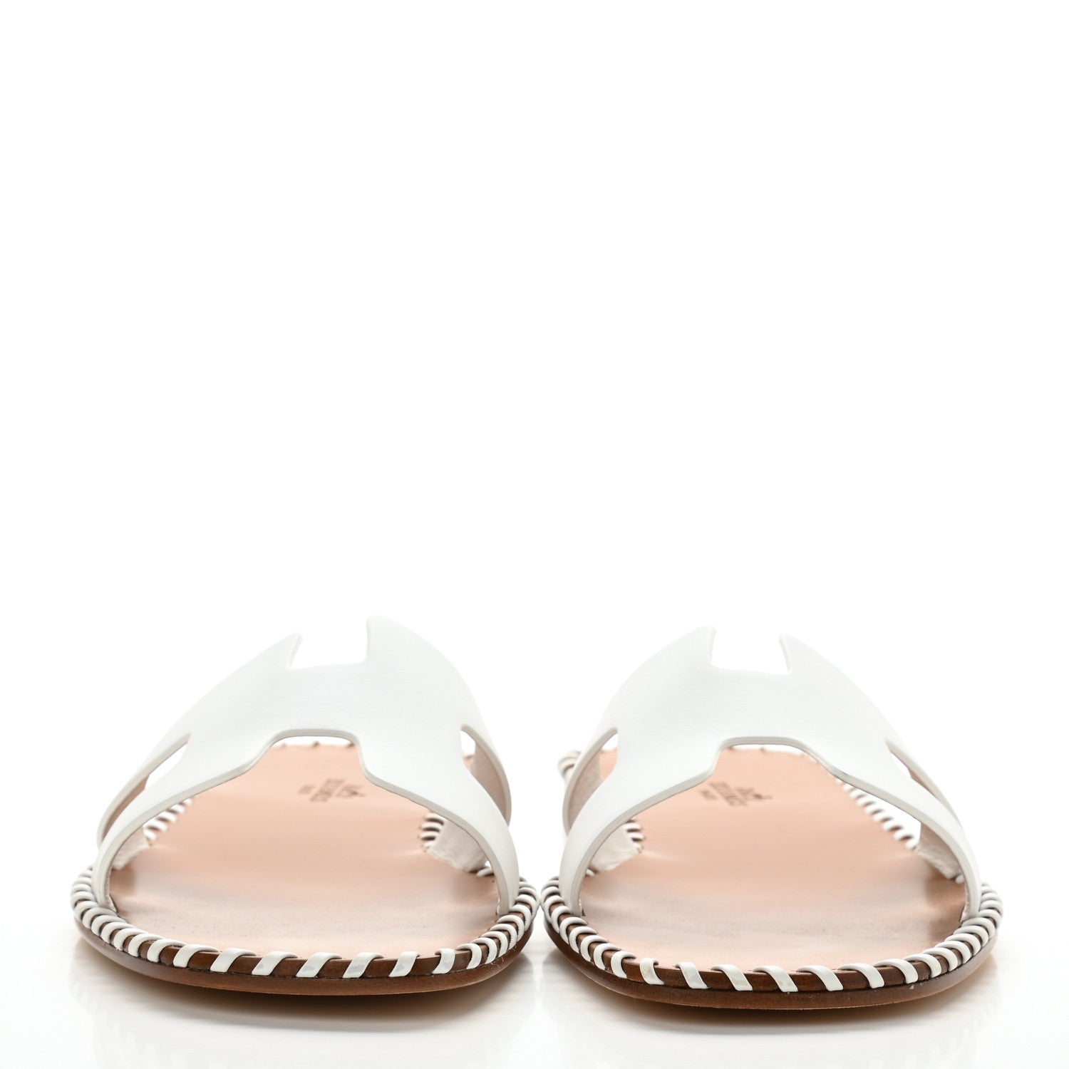 Hermes Calfskin Braided Oran Sandals 40 White 3 of 10