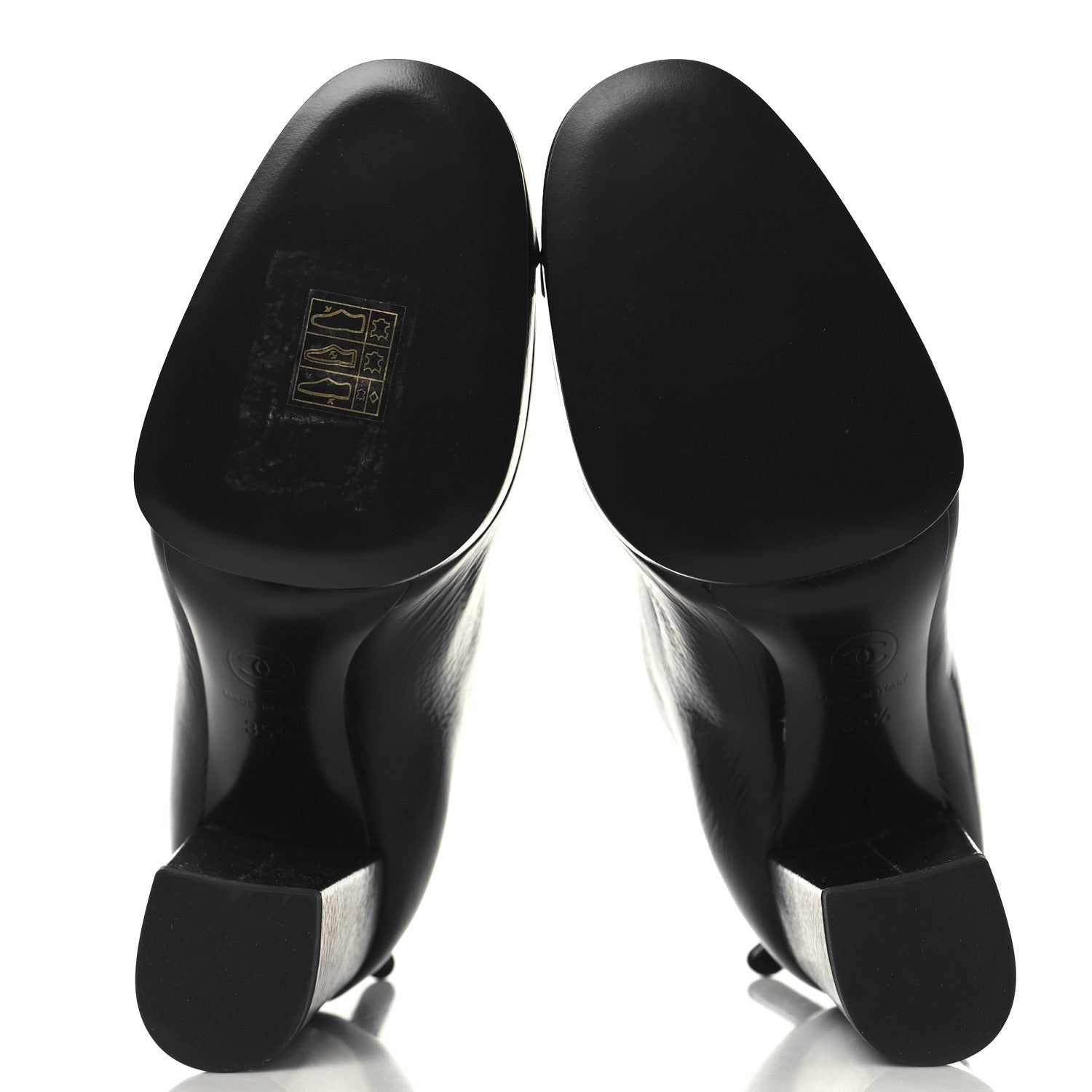 Chanel Crumpled Calfskin Cap Toe CC Ankle Boots 35.5 Black 6 of 9