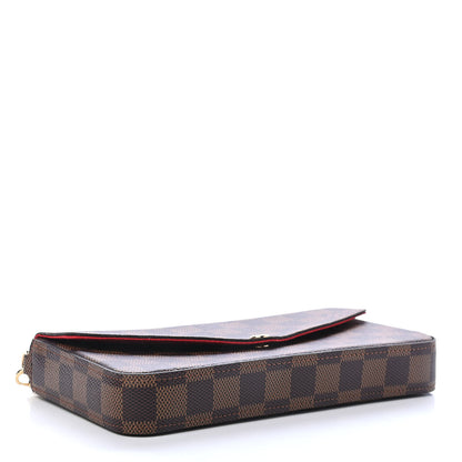 Louis Vuitton Damier Ebene Pochette Felicie Chain Wallet 5 of 9