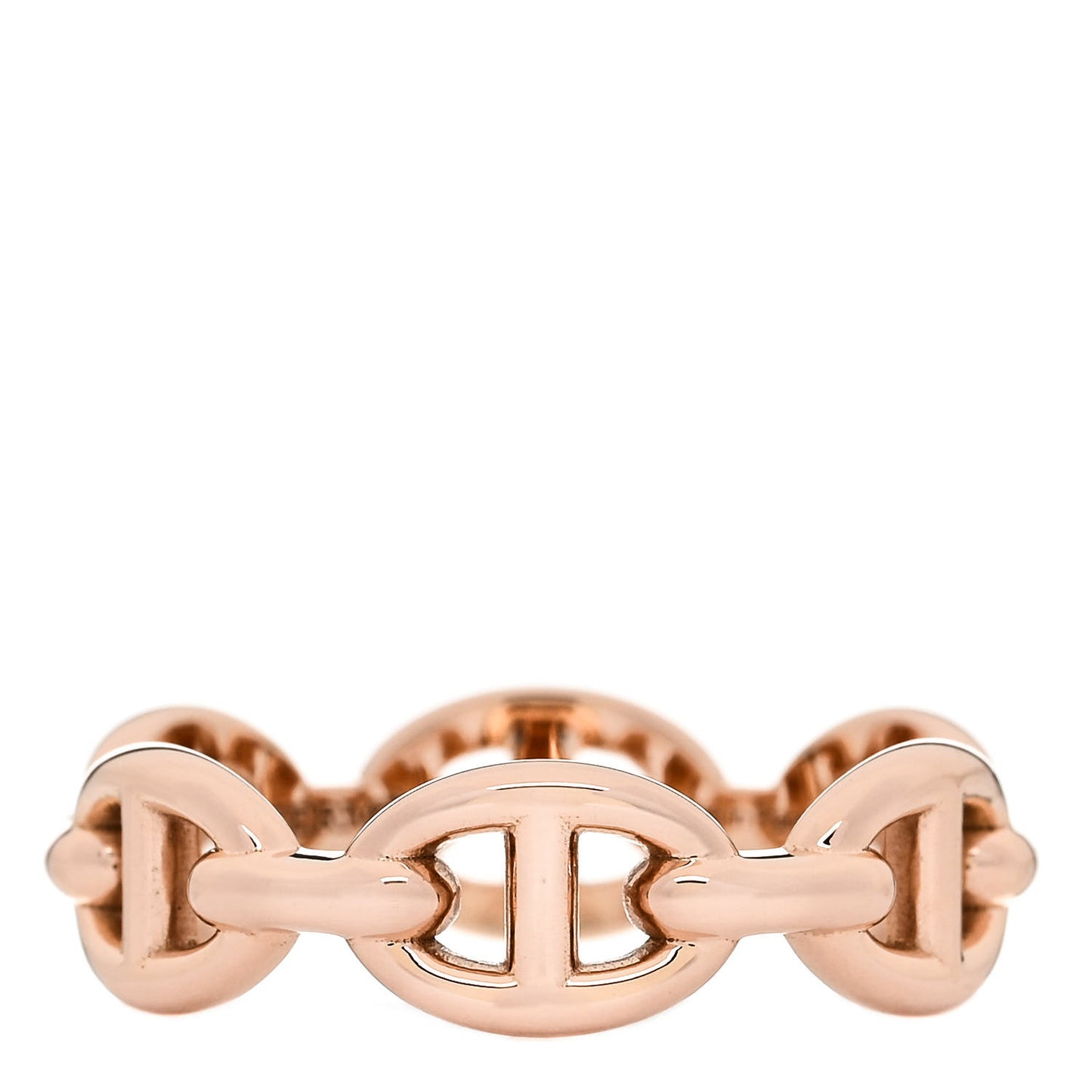 18K Rose Gold PM Chaine D'Ancre Enchainee Ring 53 6.5