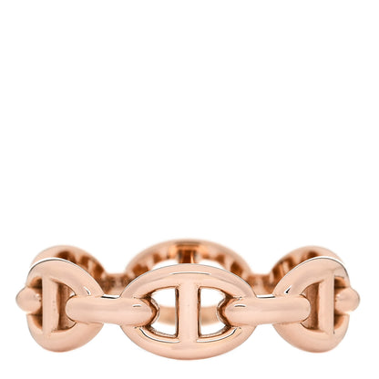 Hermes 18K Rose Gold PM Chaine D'Ancre Enchainee Ring 53 6.5 1 of 9