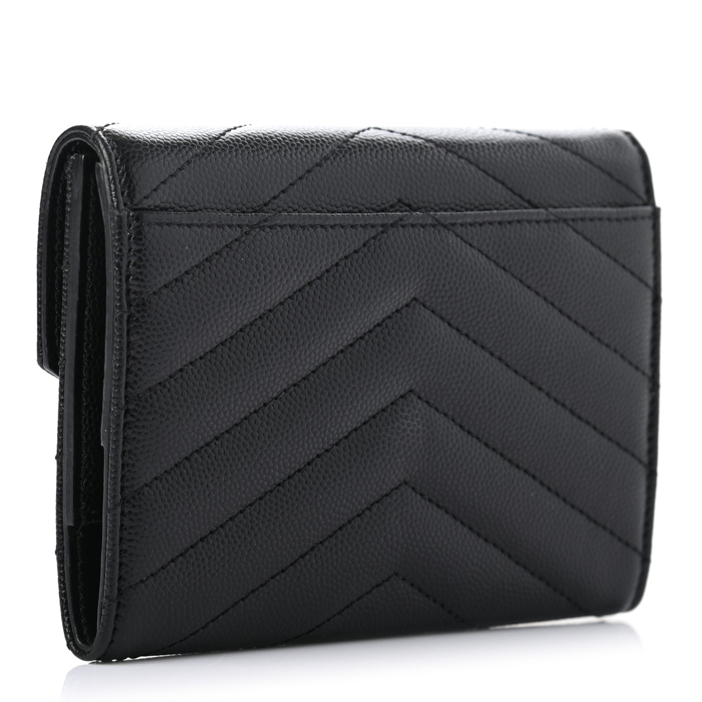 Grain De Poudre Matelasse Chevron Small Monogram Passport Case Black
