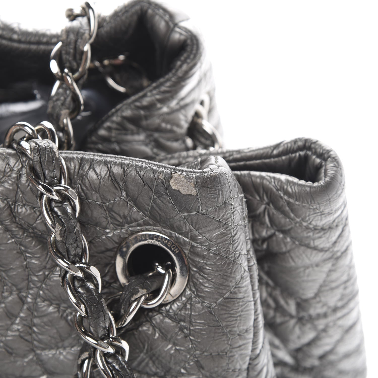 Chanel Vinyl Graphic Edge Tote Silver 16 of 21