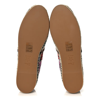 Christian Dior Canvas Mille Fleurs Embroidered Granville Espadrille 38.5 Multicolor 5 of 9
