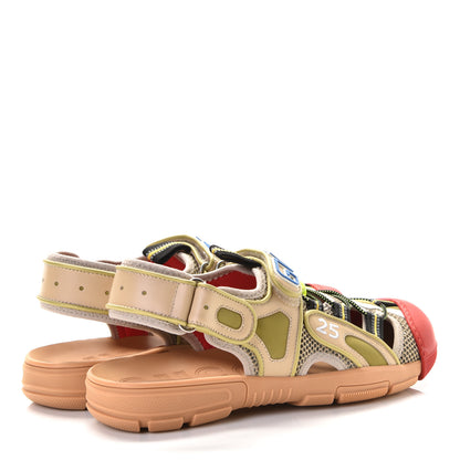 Gucci Mesh Fabric Tinsel Sport Sandals 36 Beige Red 4 of 6