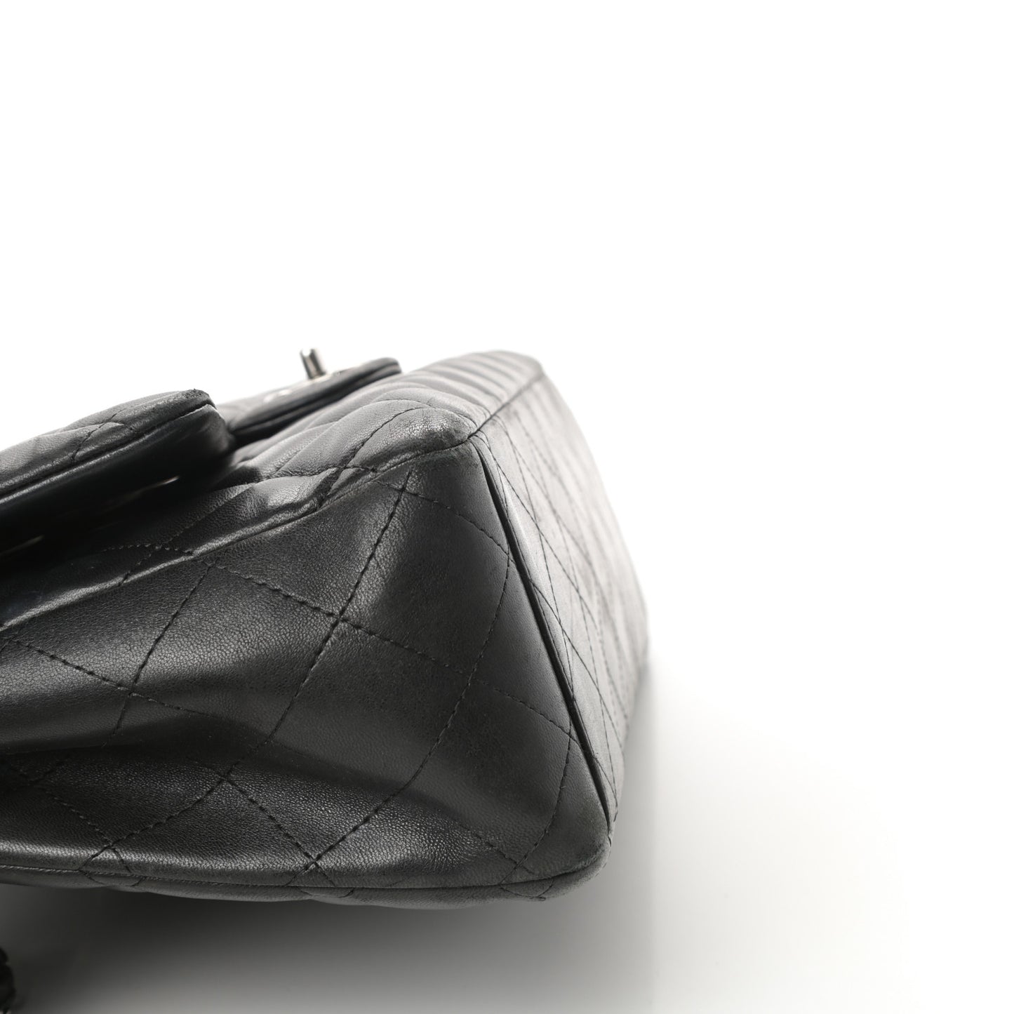 Lambskin Quilted Maxi Double Flap Black