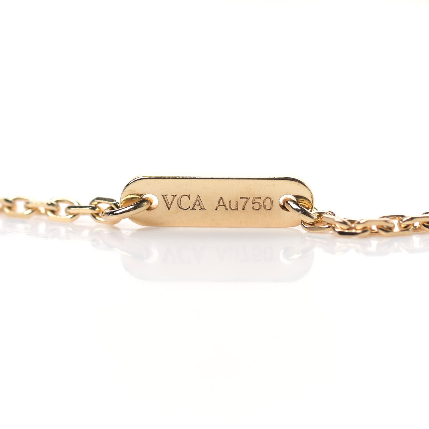Van Cleef & Arpels 18K Yellow Gold Mother of Pearl Sweet Alhambra Pendant Necklace 4 of 5