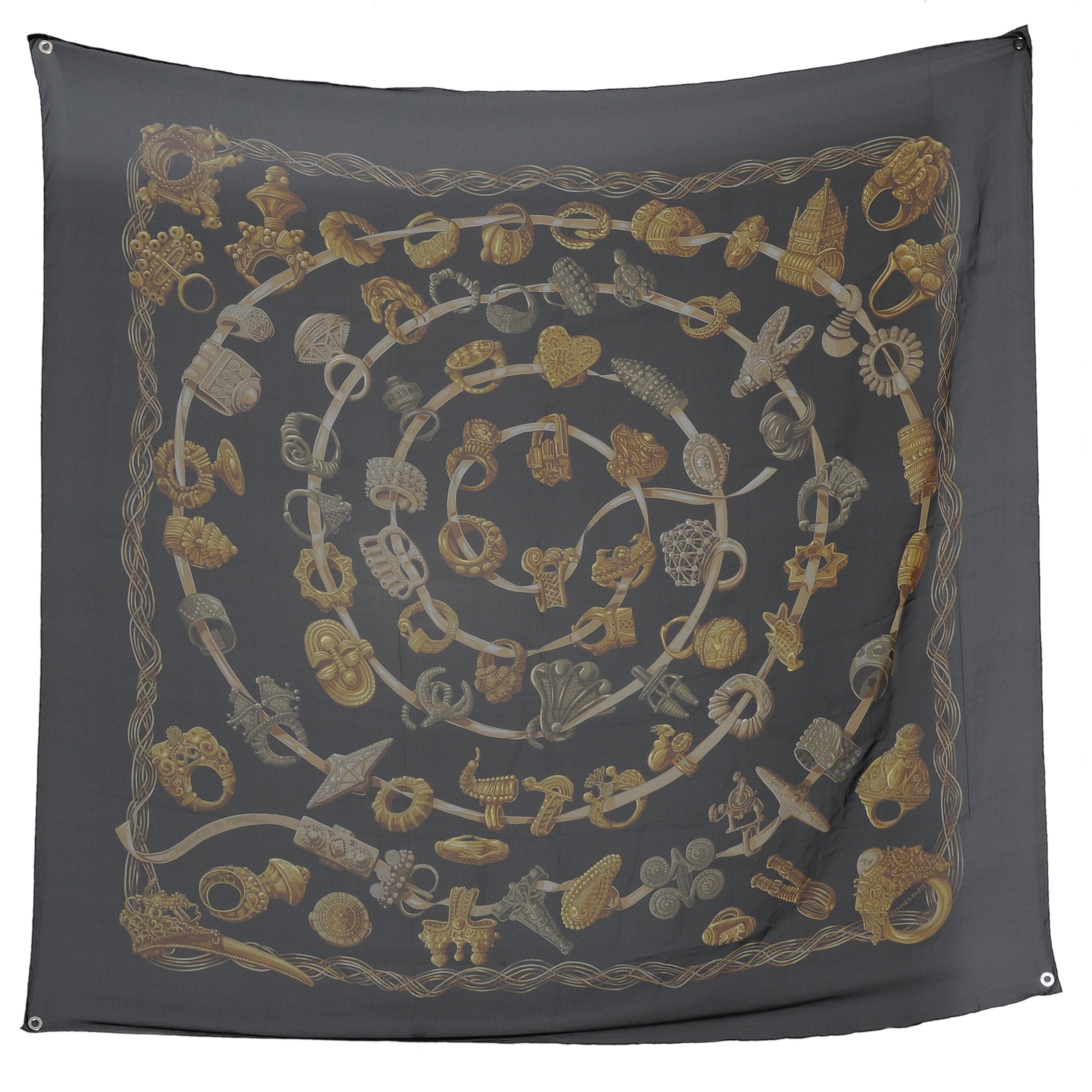 Hermes Silk Mousseline Alliances du Monde Shawl 140 2 of 7