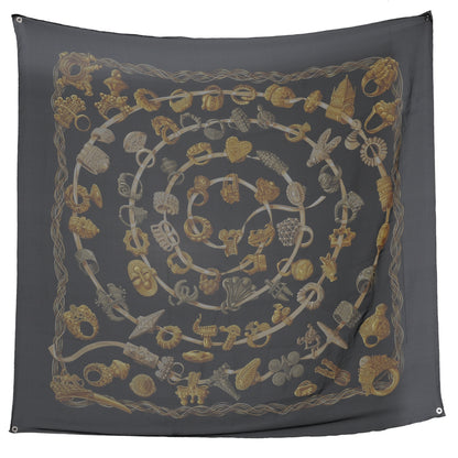 Hermes Silk Mousseline Alliances du Monde Shawl 140 2 of 7