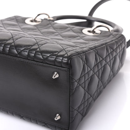 Christian Dior Lambskin Cannage Medium Lady Dior Black 8 of 10