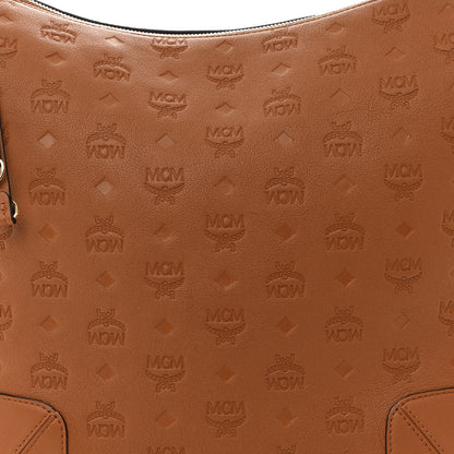 MCM Calfskin Ottomar Monogram Medium Klara Hobo Cognac 7 of 9