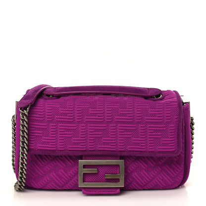 Fendi Technical Fabric FF Midi Chain Baguette Bouganville 1 of 8