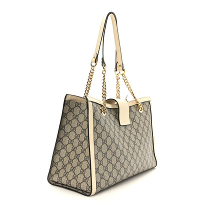 Gucci GG Supreme Monogram Medium Padlock Tote White 3 of 9