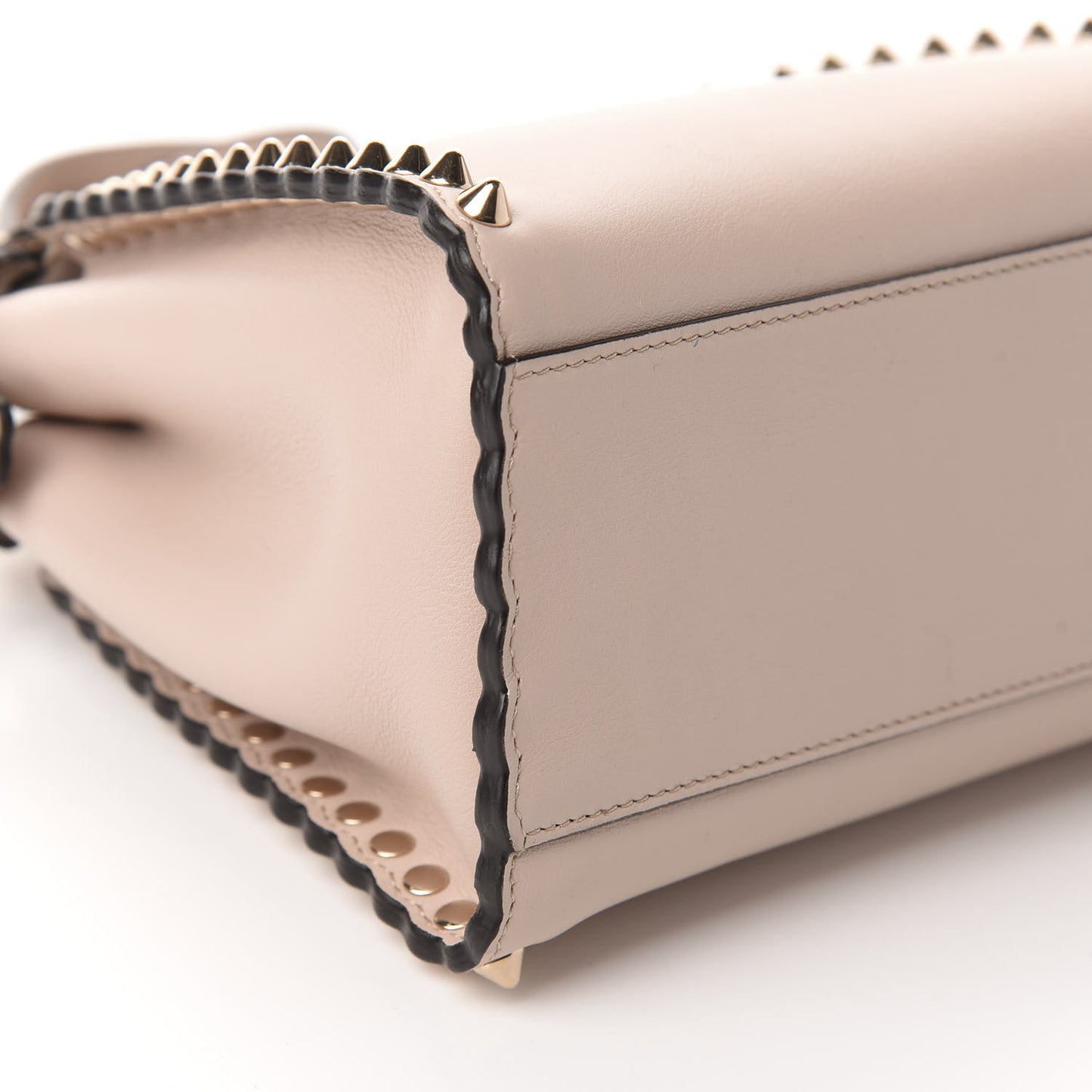 Vitello Seta Shiny Nappa Scalloped Studded Mini Peekaboo Iconic Satchel Soap