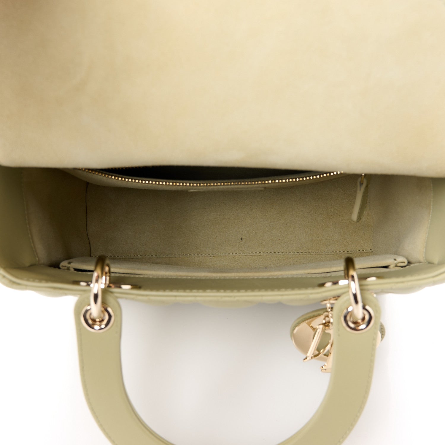 Christian Dior Lambskin Cannage Medium Lady Dior Peyote Green 5 of 10