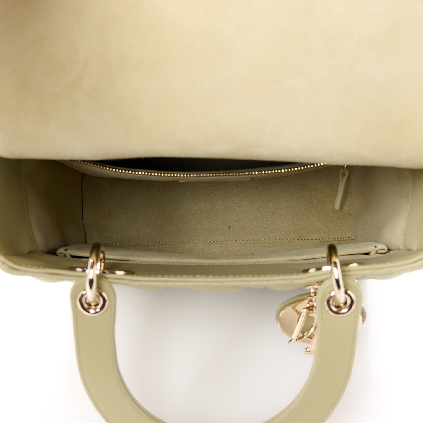 Lambskin Cannage Medium Lady Dior Peyote Green