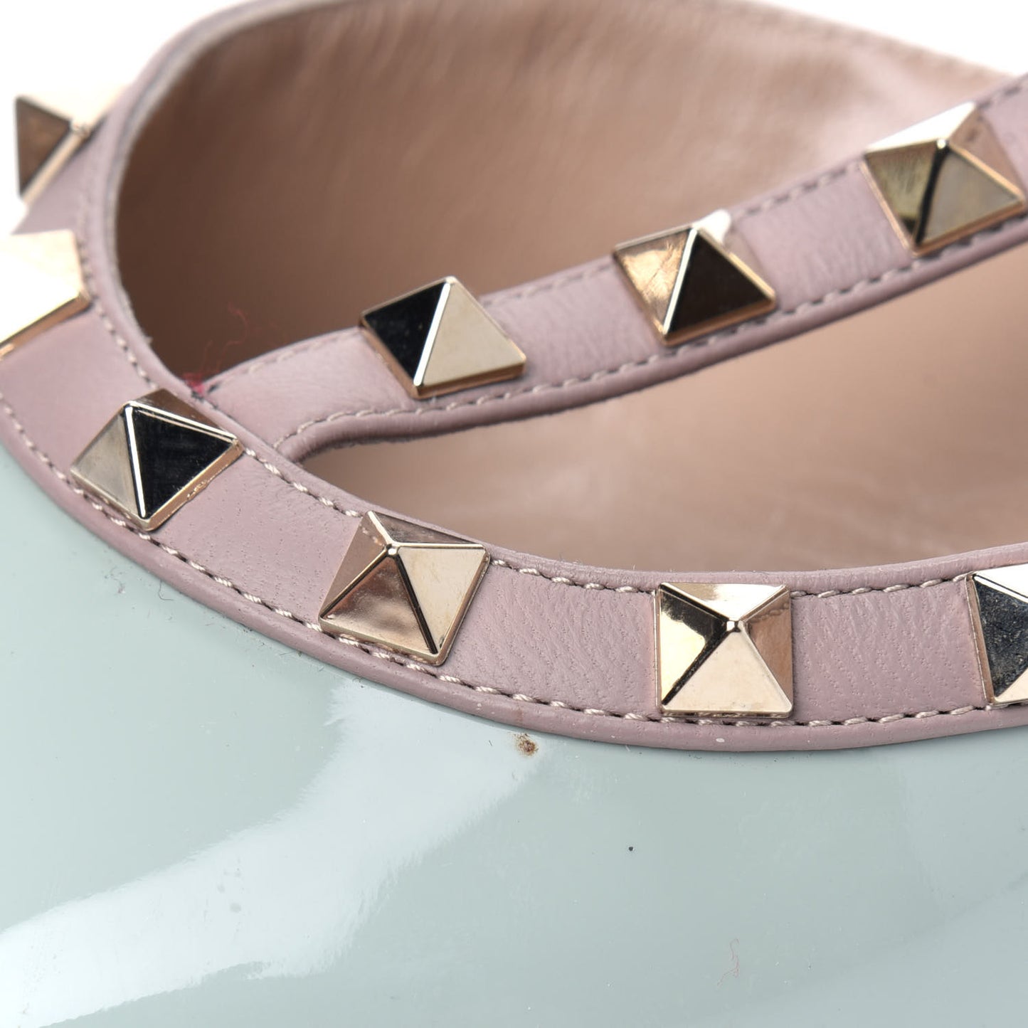Patent Nappa Rockstud Ankle Strap 65mm Pumps 39 Water Green Poudre