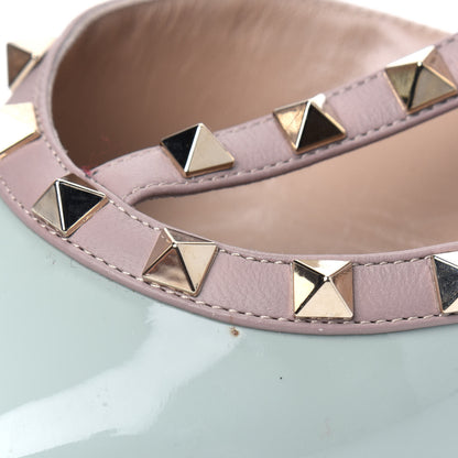 Valentino Garavani Patent Nappa Rockstud Ankle Strap 65mm Pumps 39 Water Green Poudre 17 of 22
