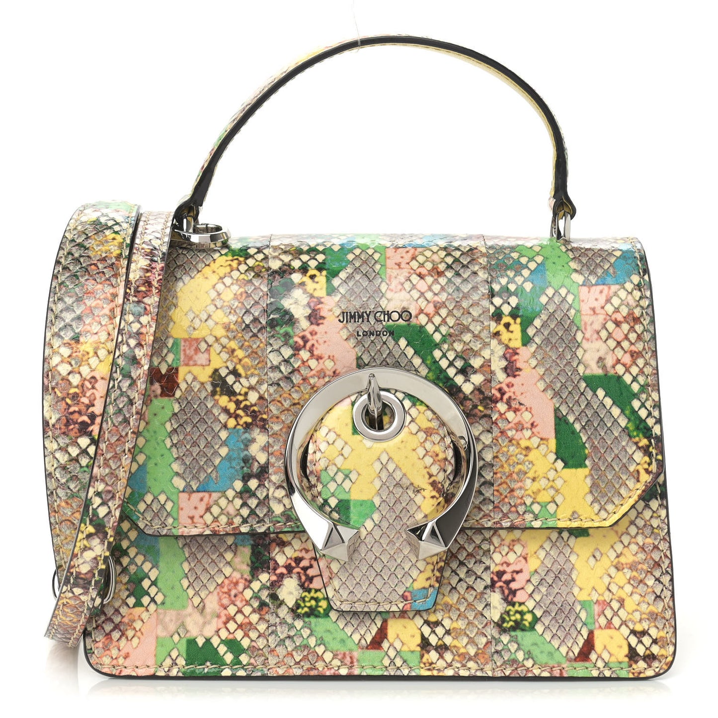 Elaphe Snakeskin Madeline Crossbody Satchel Rainbow