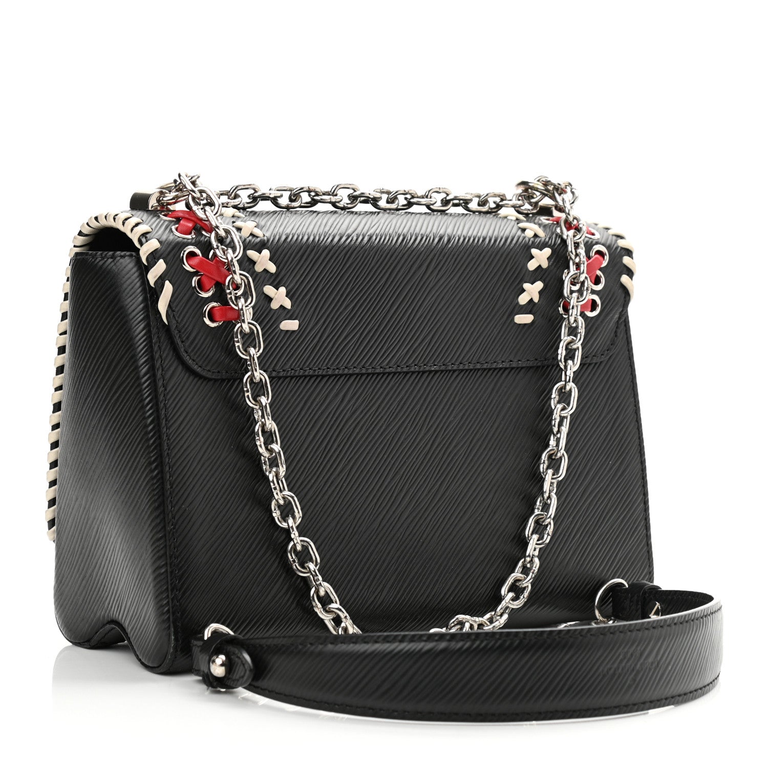 Louis Vuitton Epi Embroidered Twist Shoulder Bag MM Black 2 of 10