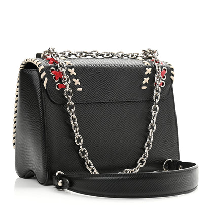 Louis Vuitton Epi Embroidered Twist Shoulder Bag MM Black 2 of 10