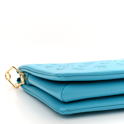 Louis Vuitton Lambskin Embossed Monogram Coussin PM Turquoise 8 of 9