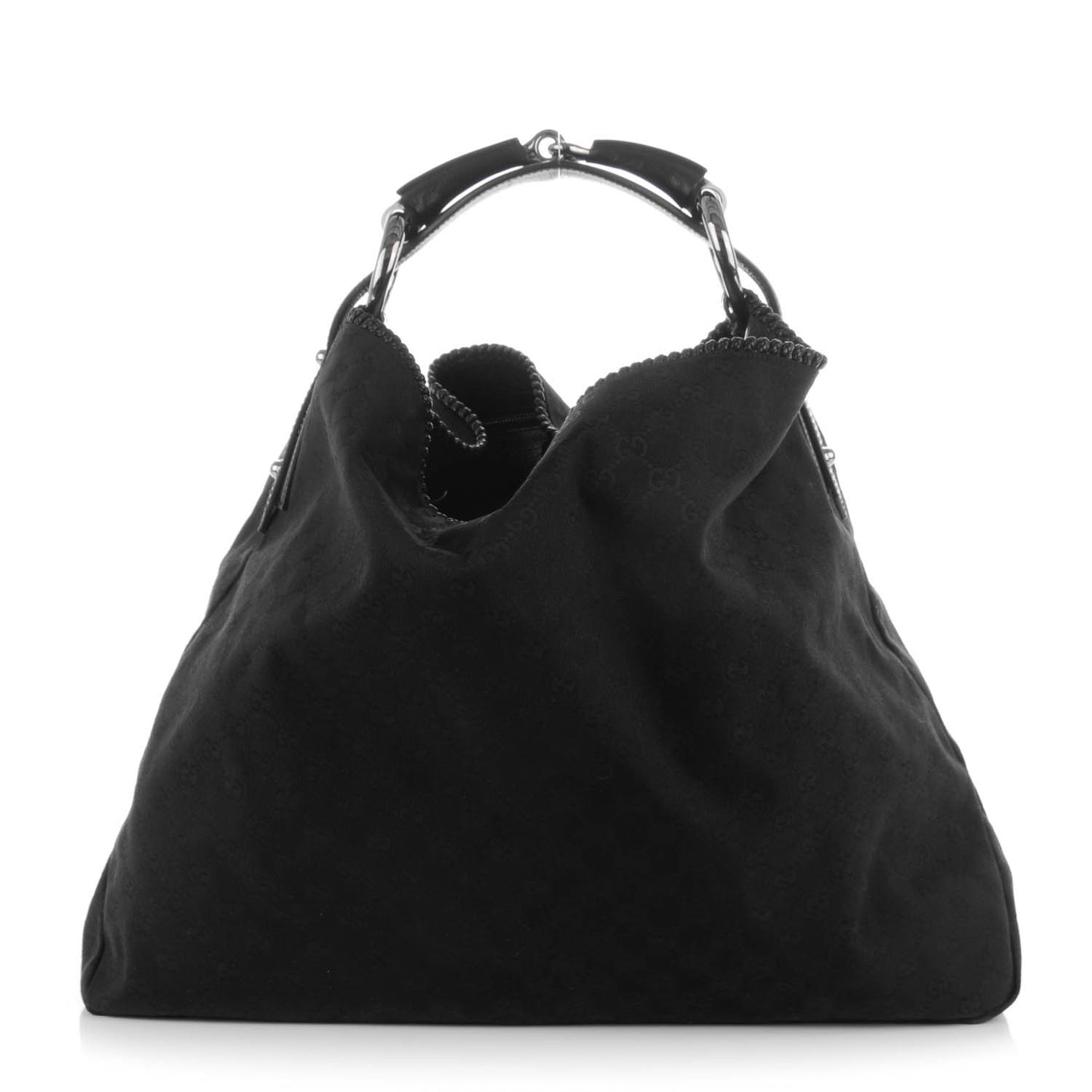 Monogram Large Horsebit Chain Hobo Black