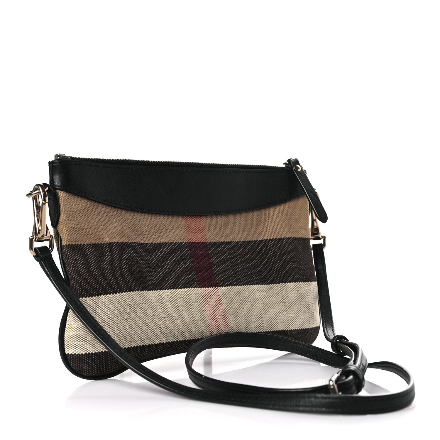 Burberry Mega Check Peyton Crossbody Clutch Bag Black 3 of 8