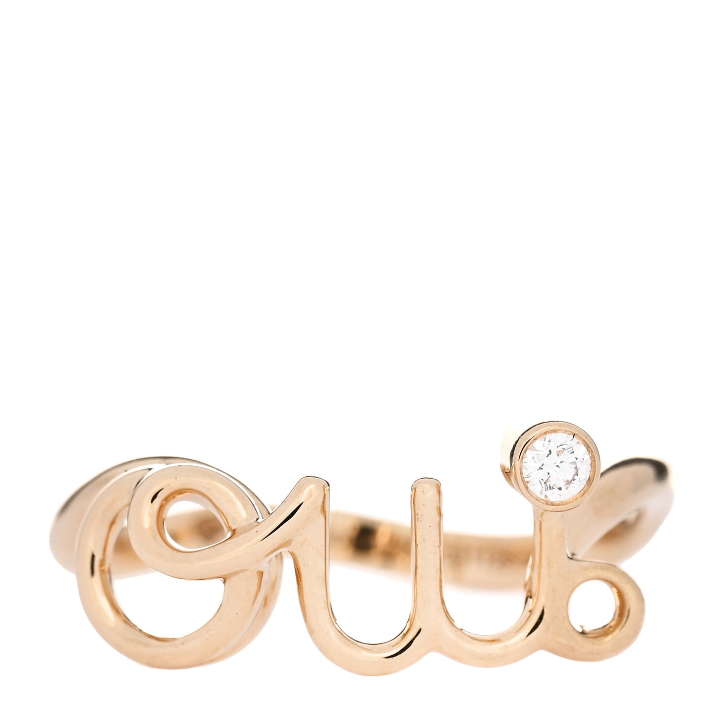 18K Yellow Gold Diamond Oui Ring 50 5.25