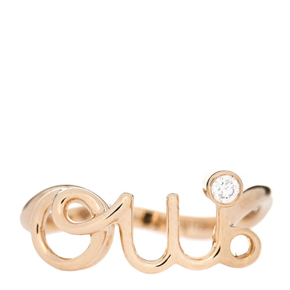 Christian Dior 18K Yellow Gold Diamond Oui Ring 50 5.25 1 of 5
