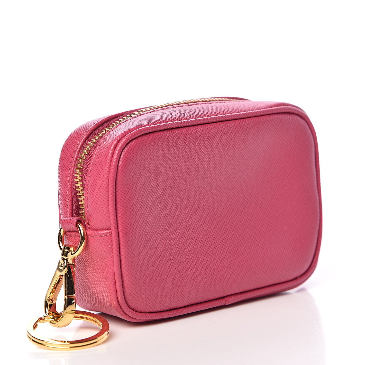 Prada Saffiano Metal Coin Purse Fuxia 3 of 7
