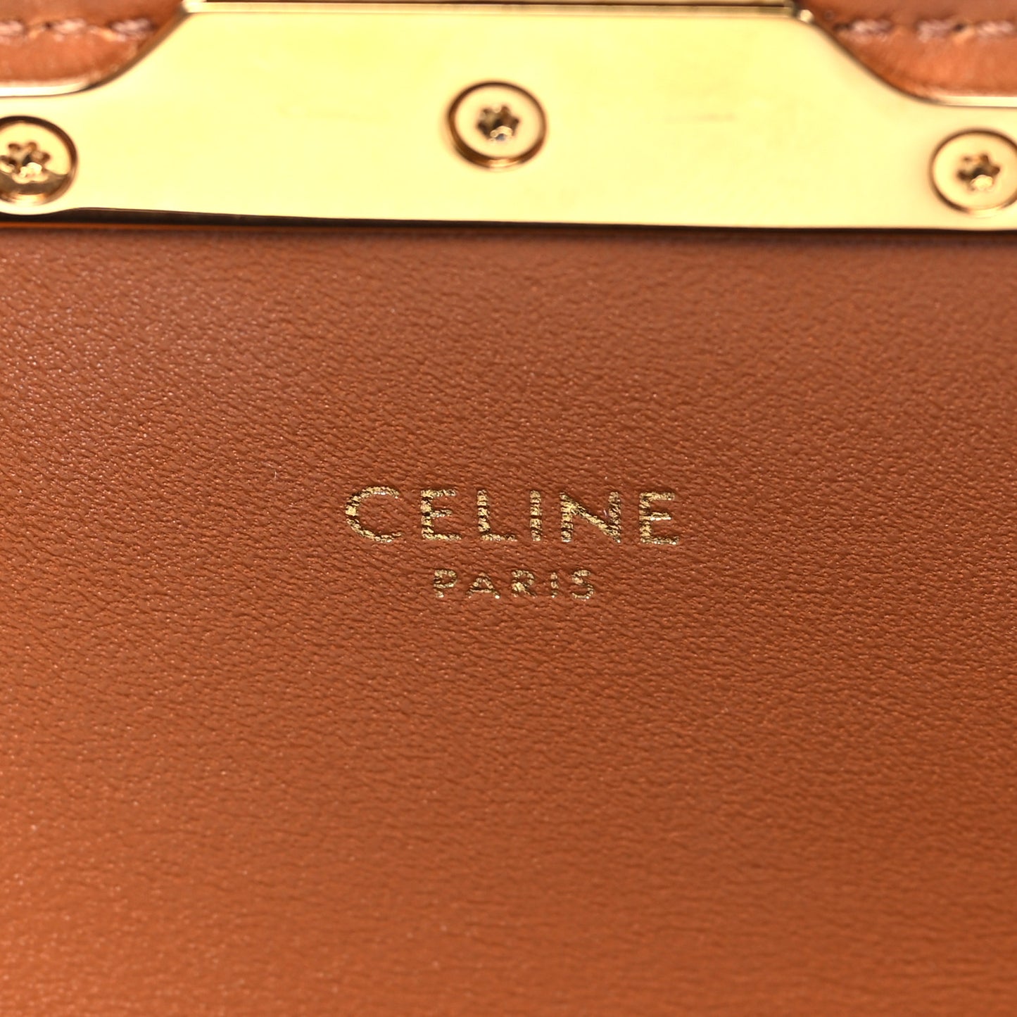 Canvas Calfskin Triomphe Shoulder Bag Tan