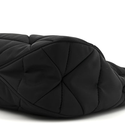 Prada Re-Nylon Triangle Quilted Padded Patchwork System Large Shoulder Bag Black 8 of 9
