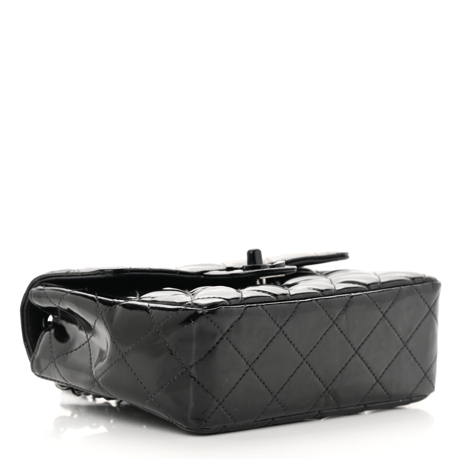 Chanel Patent Calfskin Quilted Mini Square Flap So Black 4 of 18