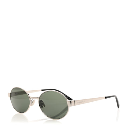 Saint Laurent Metal SL692 Oval Sunglasses Silver 1 of 7